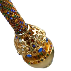 Golden Majesty: 24K Gold-Plated Walking Canes with Crystal Elegance