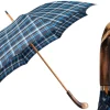 Handcrafted Cotton Umbrella - Natural Chestnut Root Handle il Marchesato Designer