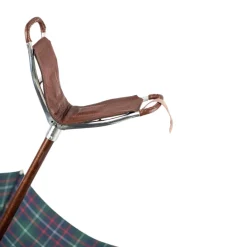 Handcrafted Leather Seat Umbrella- Tartan design