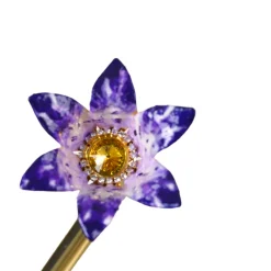 Handcrafted Umbrella with 24K Gold-Plated Hand-Painted Metal Flower Ha