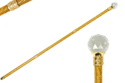 Handmade Topaz Crystal-Encrusted Walking Cane