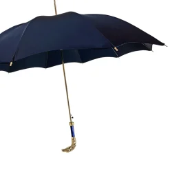 Impugnatura da aquila 24k - Elegante ombrello blu