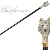24k Wolf placcato in oro - smaltato a mano