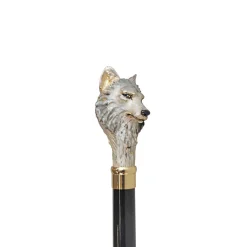 24k Wolf placcato in oro - smaltato a mano