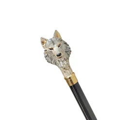 24k Wolf placcato in oro - smaltato a mano