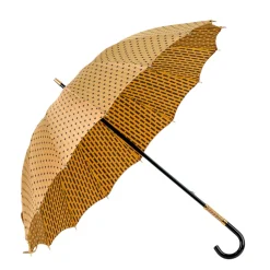 LIMITED COLLECTION - Jaquard polka dot gold umbrella