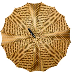 LIMITED COLLECTION - Jaquard polka dot gold umbrella