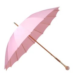LIMITED COLLECTION - Pink Umbrella with Gold-Plated Handle and Quartz