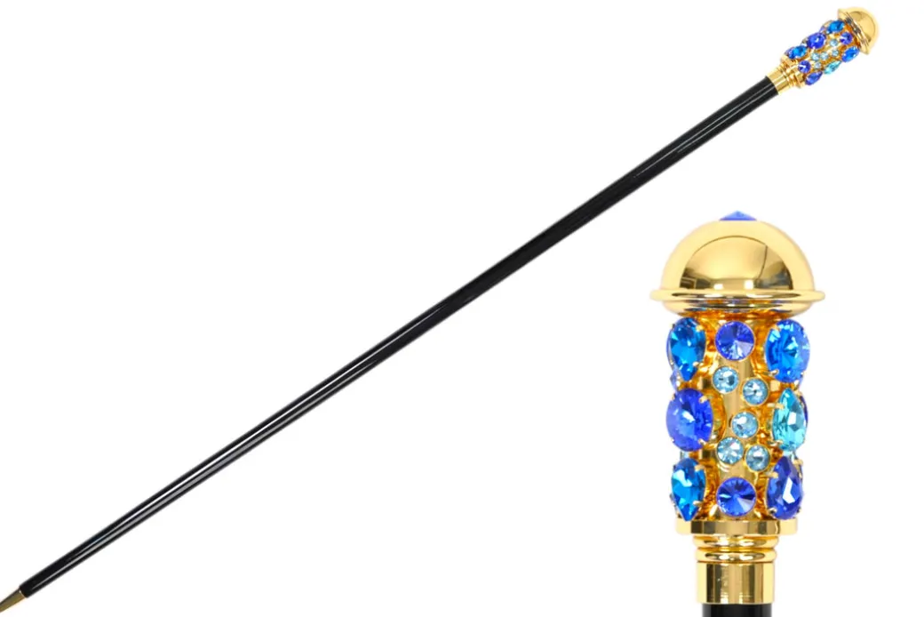 Luxurious Italian Tradition: 24K Gold-Plated Walking Cane Embellished