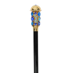 Luxurious Italian Tradition: 24K Gold-Plated Walking Cane Embellished