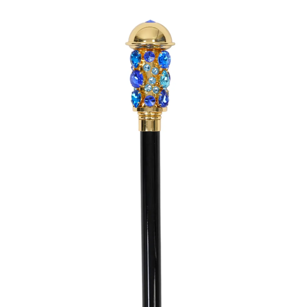 Luxurious Italian Tradition: 24K Gold-Plated Walking Cane Embellished