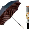 Luxury Umbrella with Bold Stripes and Gem-Encrusted Handle