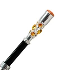 Luxury Umbrella with Bold Stripes and Gem-Encrusted Handle