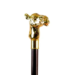Luxury Walking Stick with Gold-Plated Camel Handle