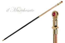 Majestic cane 24K goldplated with crystals - Limited collection