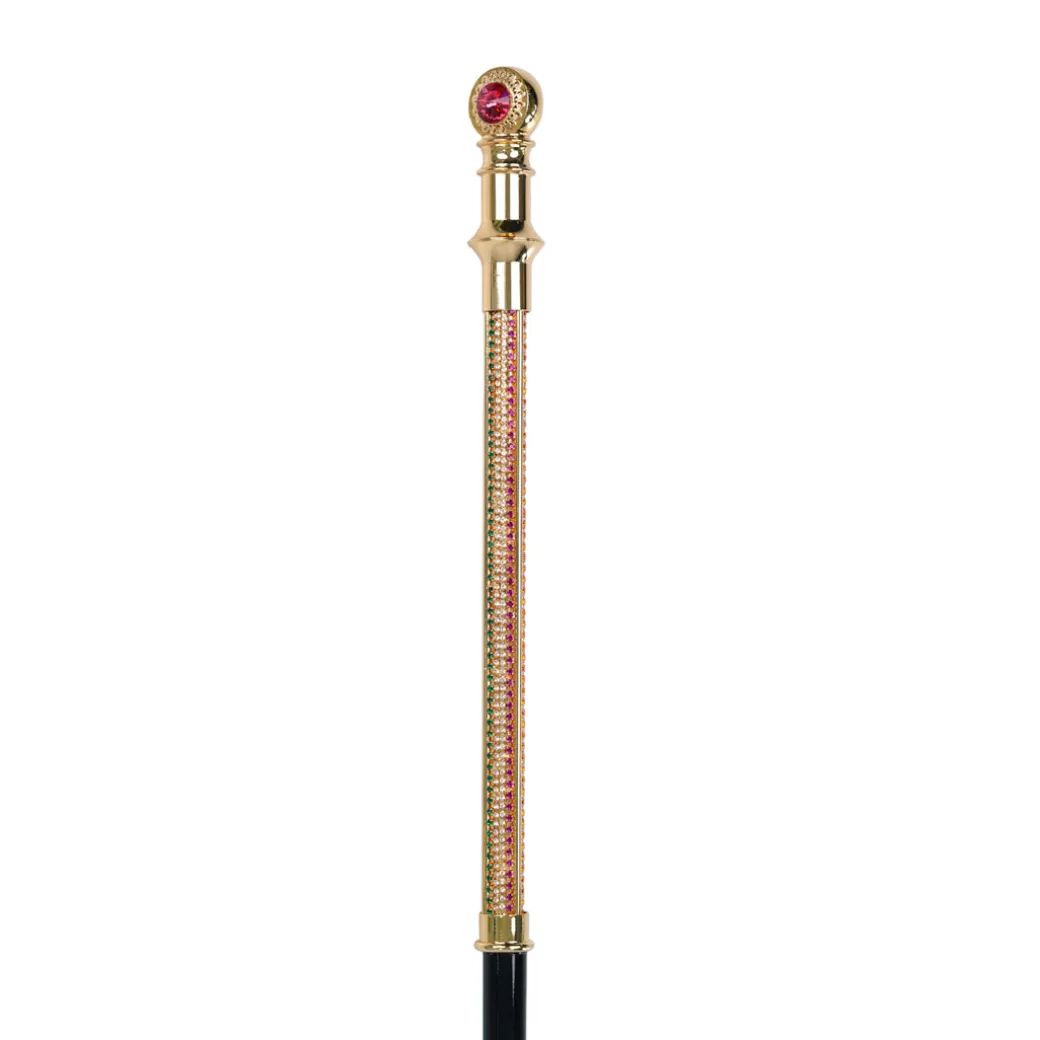 Majestic cane 24K goldplated with crystals - Limited collection
