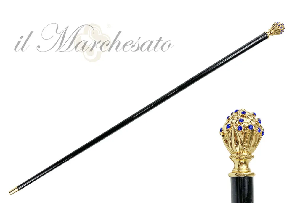 Manopola Milord con maestosi cristalli blu