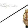 Masterpiece handmade bastone da passeggio con cristalli e perle