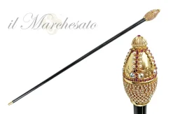 Masterpiece handmade bastone da passeggio con cristalli e perle
