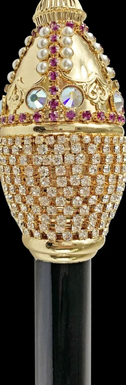 Masterpiece handmade bastone da passeggio con cristalli e perle