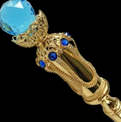 Meraviglioso Mylord Walking Canne con grande cristallo Aqua
