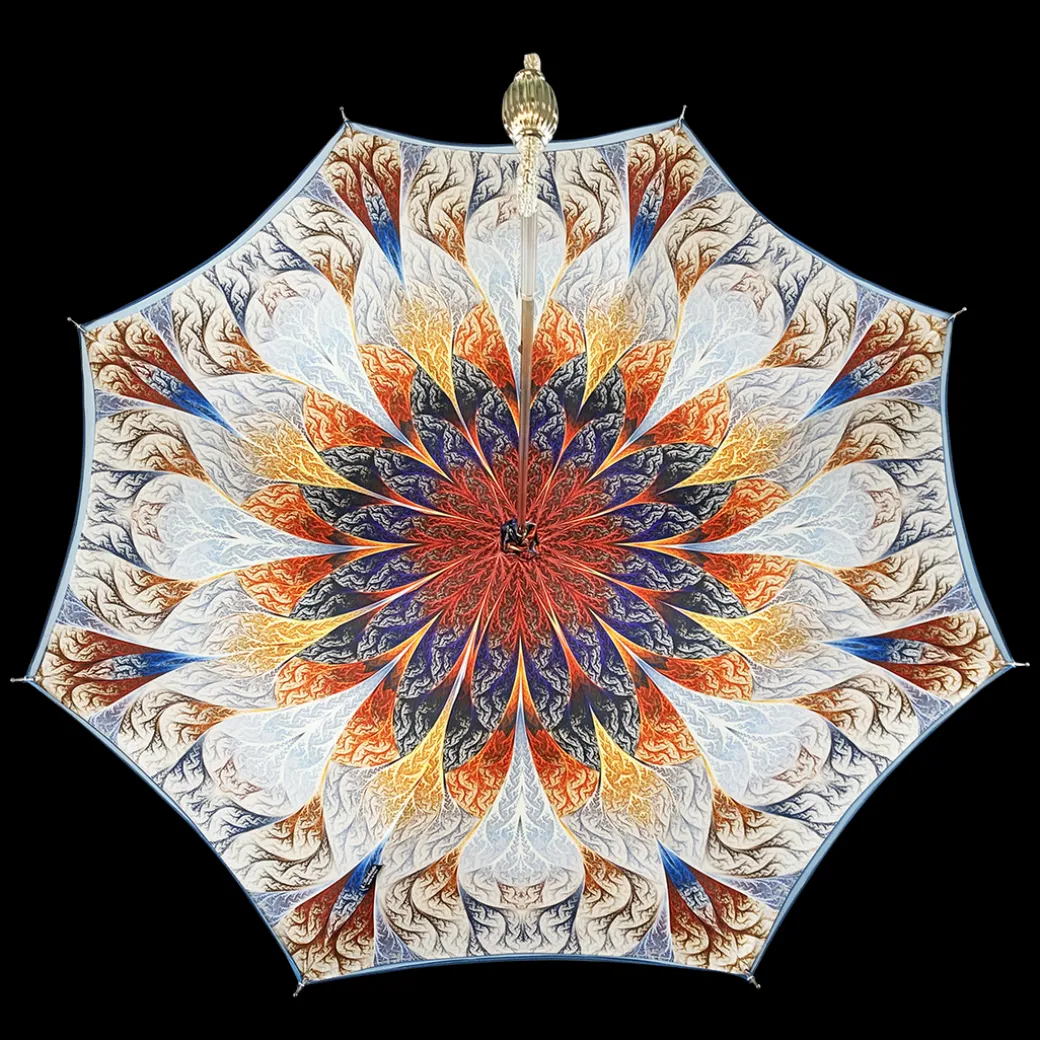 Meraviglioso ombrello color carta da zucchero con astratto design mari