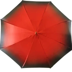 Meraviglioso ombrello Rosso e verde con impugnatura a fiore