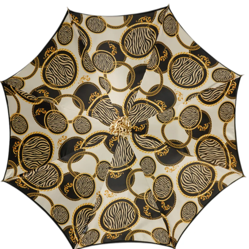 Mythical Elegance: il Marchesato Umbrella with Golden Medusa Accent
