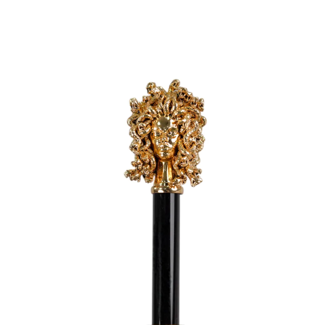 Mythical Elegance: il Marchesato Umbrella with Golden Medusa Accent