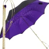 Ombrelli di lusso in doppio panno nero-viola Il Marchesato Ombrelli di cristalli di lusso