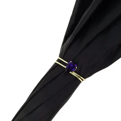 Ombrelli di lusso in doppio panno nero-viola Il Marchesato Ombrelli di cristalli di lusso