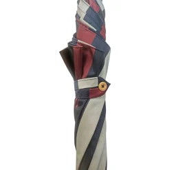Ombrello a strisce multicolore - maniglia naturale di faggio