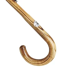 Ombrello a strisce multicolore - maniglia naturale di faggio