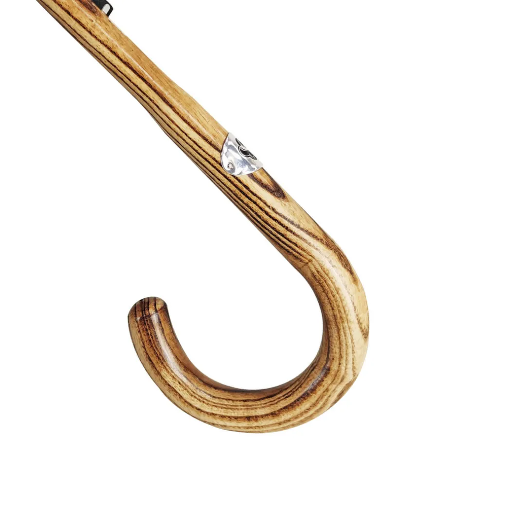 Ombrello a strisce multicolore - maniglia naturale di faggio