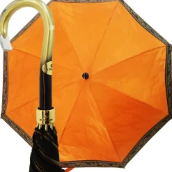 Ombrello Arancione artigianale - tessuto lavorato a striature