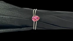 Ombrello argentato con anemoni e cristalli Fucsia