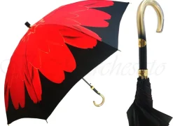 Ombrello bellissimo con fiore stampato rosso Alla moda Ombrelli Dahlia Ombrelli da donna firmati