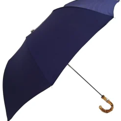 Ombrello blu da uomo con manico in Bamboo