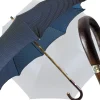 Ombrello Blu e azzurro elegante con Legno di Castagno Naturale curvato