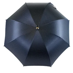 Ombrello Blu e azzurro elegante con Legno di Castagno Naturale curvato