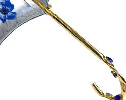 Ombrello blu scuro sfumato con Fiori