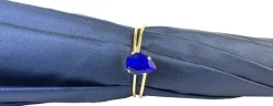 Ombrello blu scuro sfumato con Fiori
