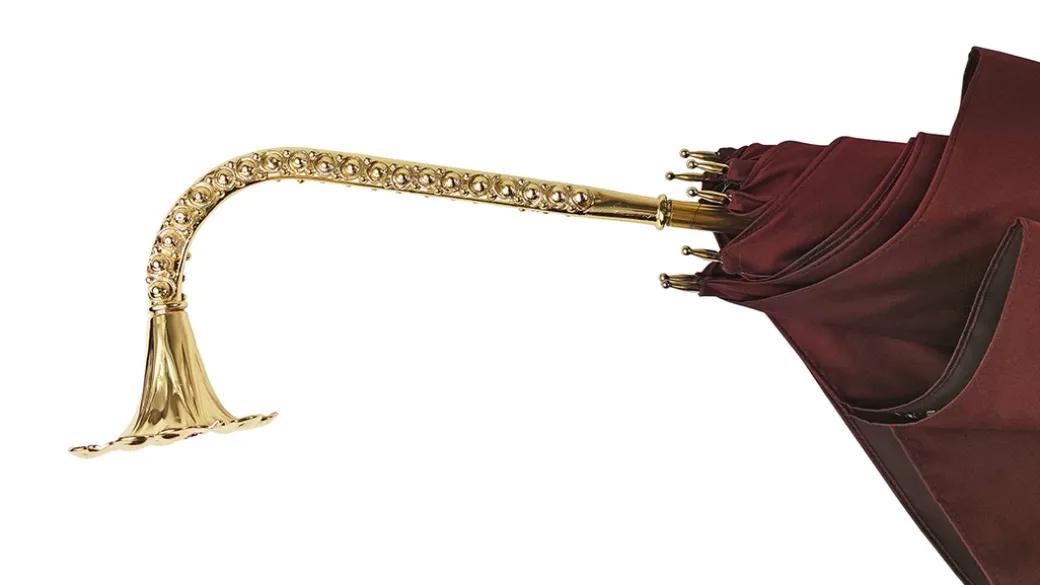 Ombrello Bordeaux cangiante con interno fantasia pizzo