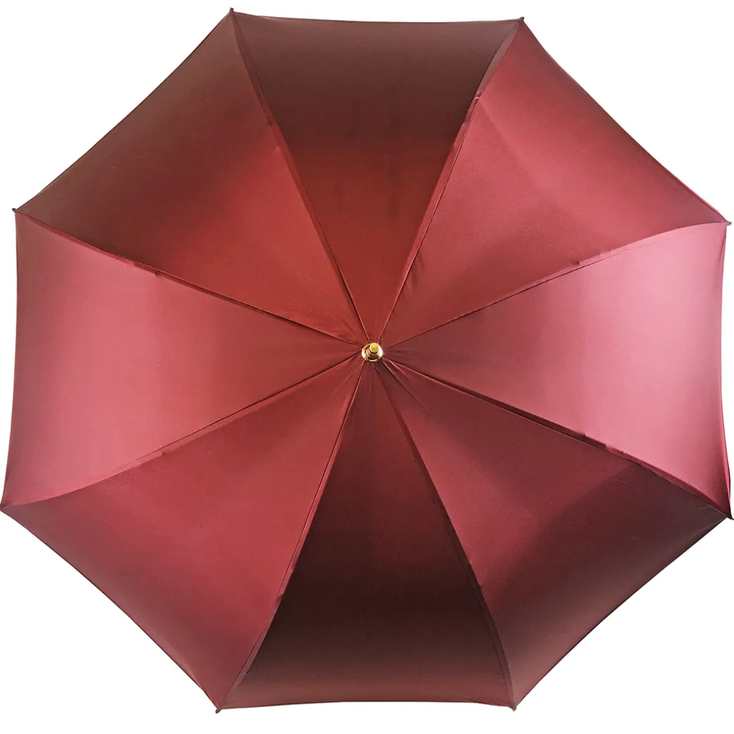 Ombrello Bordeaux cangiante con interno fantasia pizzo