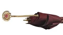 Ombrello Bordeaux cangiante con interno fantasia pizzo