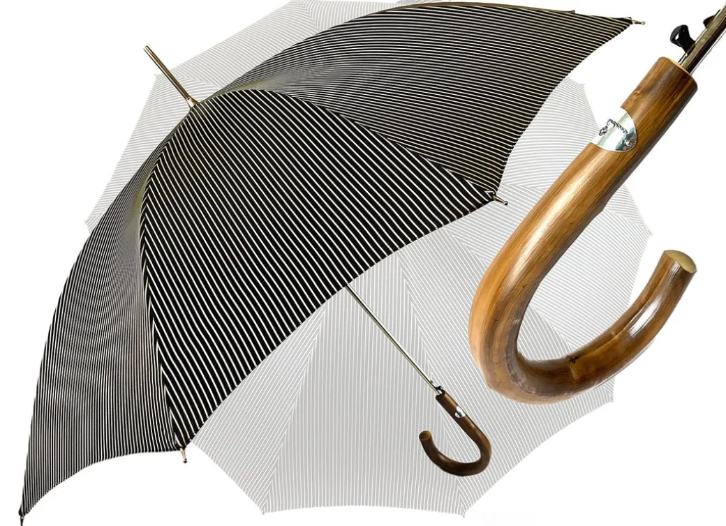 Ombrello classico a righe in bianco e nero