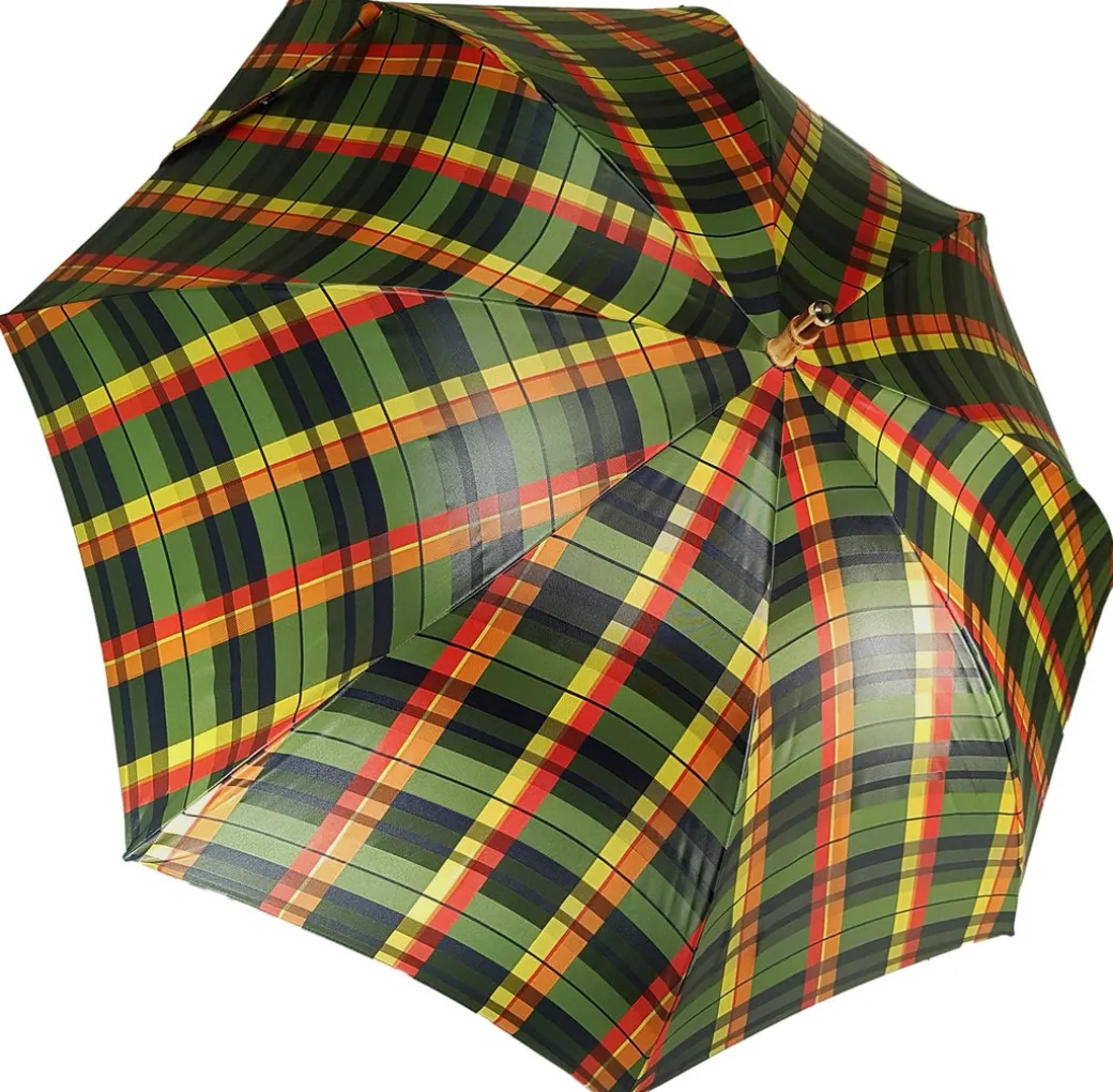 Ombrello con Bamboo scozzese da uomo