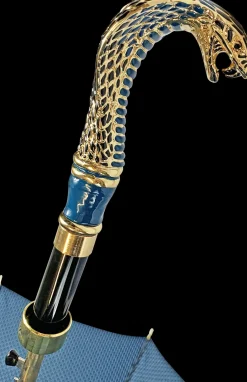Ombrello con cobra dorato 24K e Smaltato