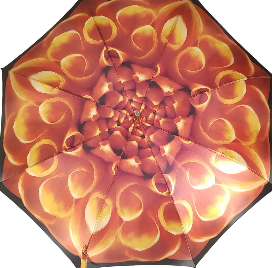 Ombrello con fiore astratto bronzo - Superlight