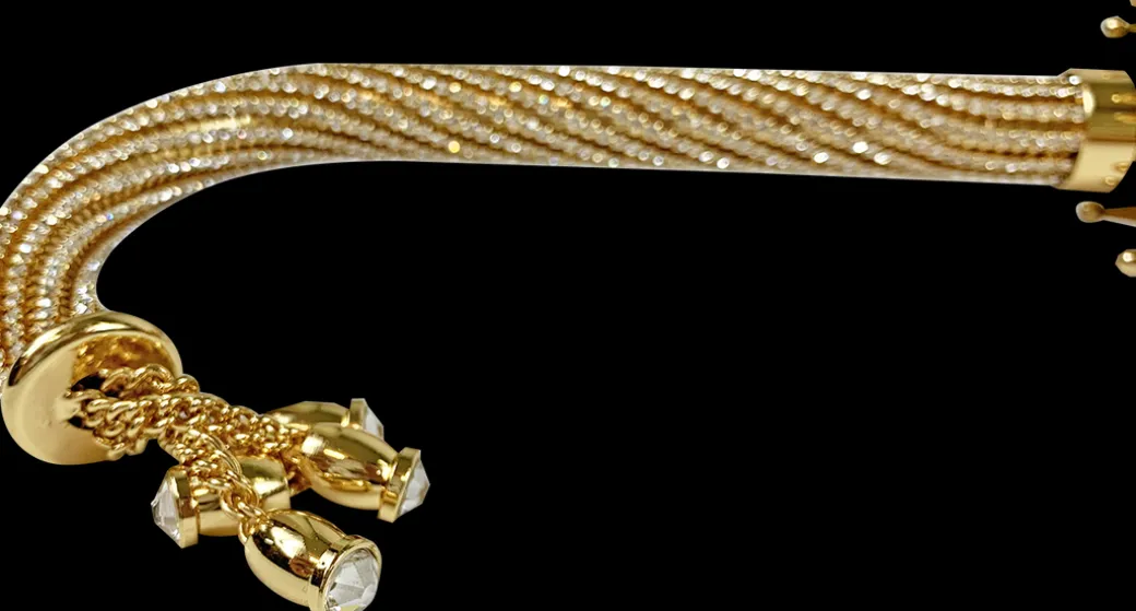 Ombrello con impugnatura pavone e cristalli smeraldo